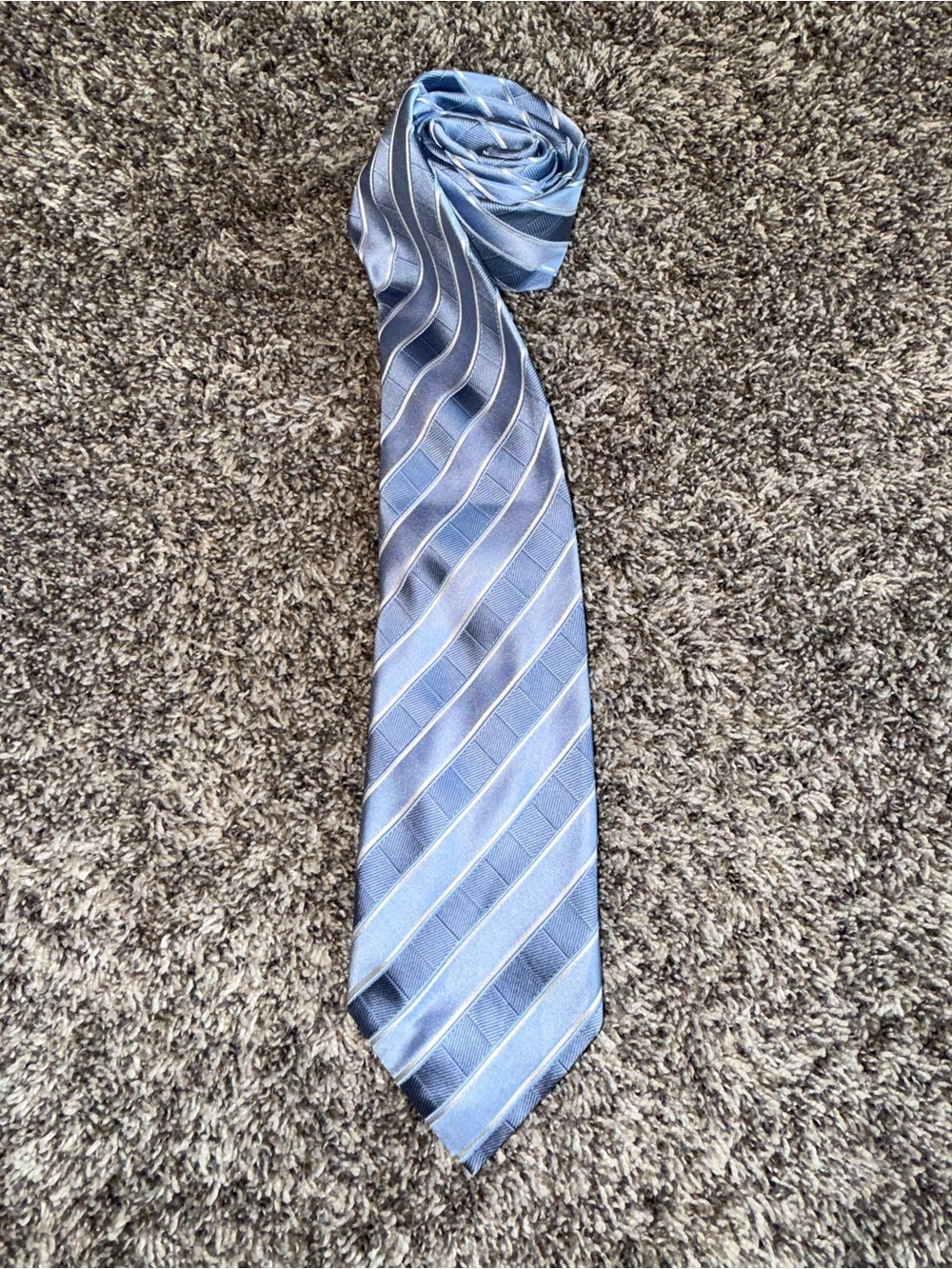 Donald J Trump Signature Collection Blue Mens Tie Embossed Stripes Refined Power